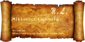 Miklovicz Ladiszla névjegykártya